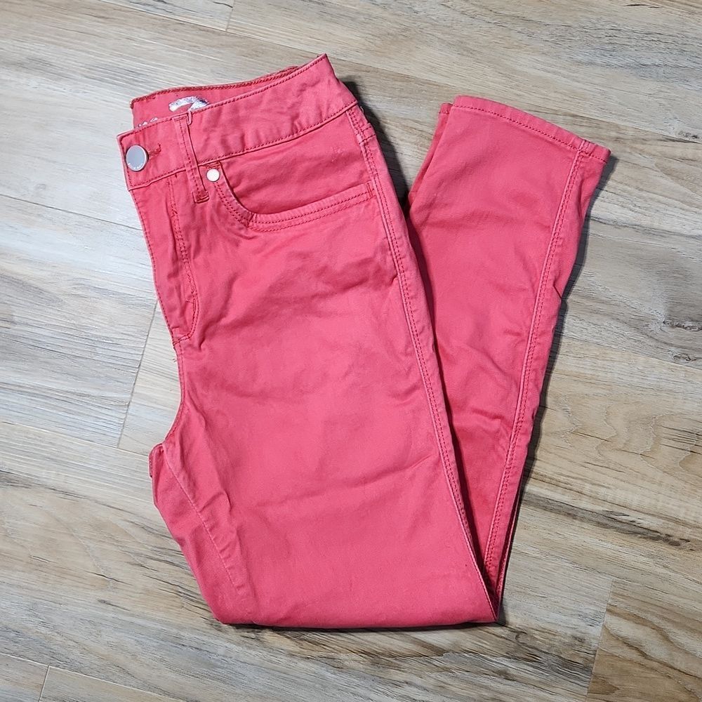 🔺️Anthropologie Seven7 Coral High Rise Skinny Crop Jeans Size 4/27
